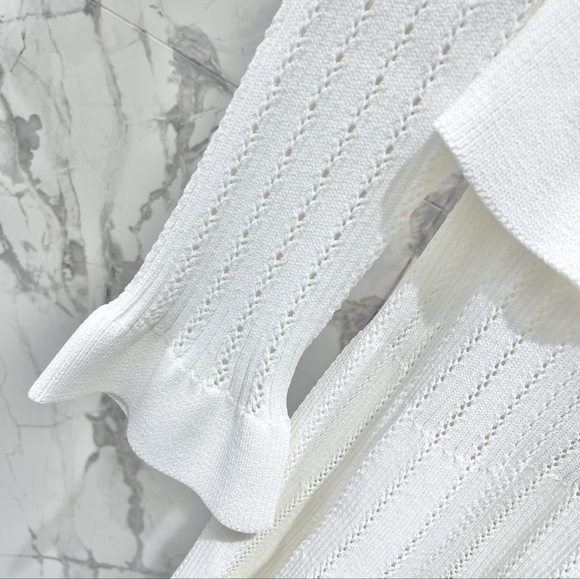 self-portrait FW24 Pointelle knit peplum mini dress - Picture 11 of 14